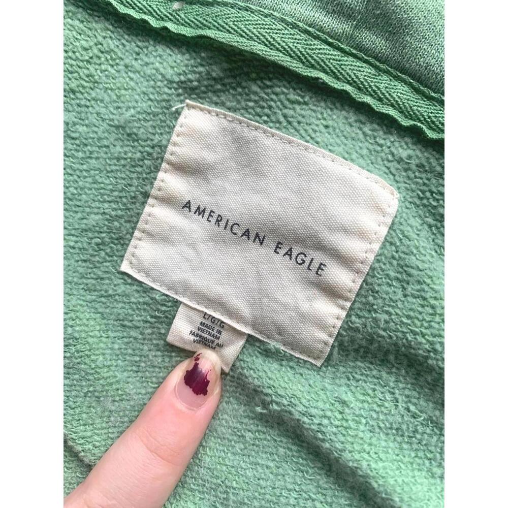 Kelly green American eagle cropped boxy hoodie - Picture 5 of 6